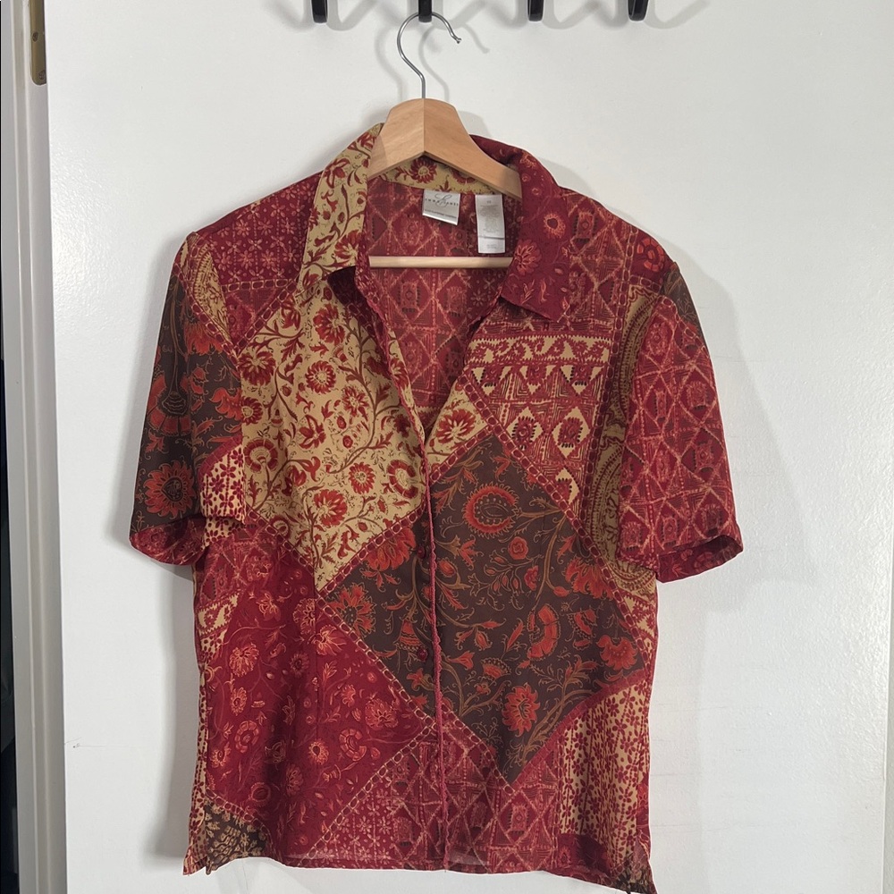 Vintage Emma James Red Button Down Shirt